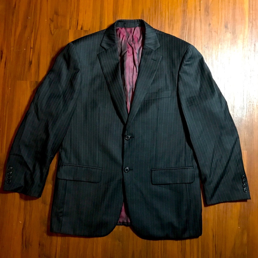 Pendelton Gray Multi Color Pin Stripe Wool Blazer